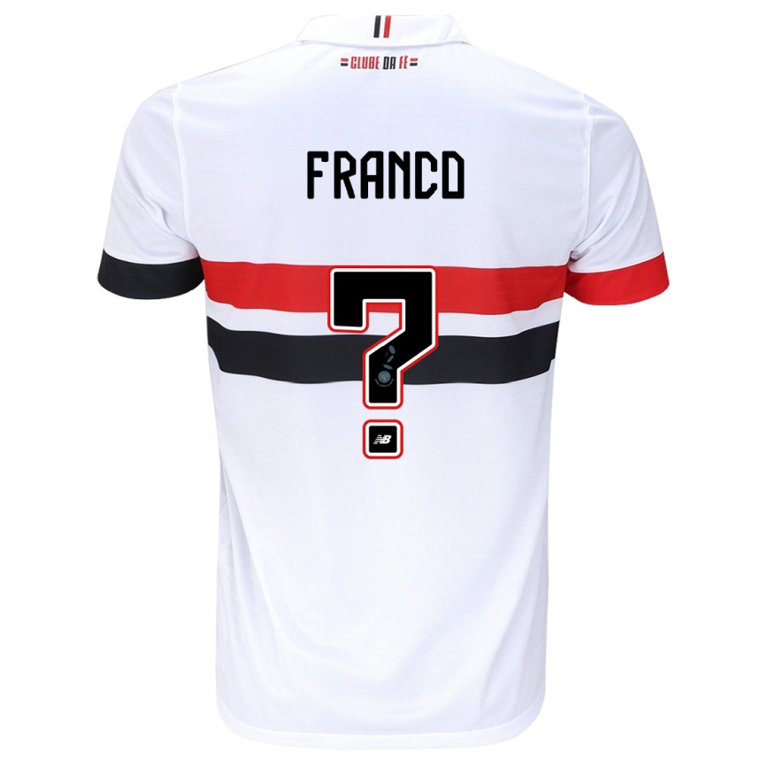 Niño Fútbol Camiseta Franco #0 Blanco Rojo Negro 1ª Equipación 2024/25 México