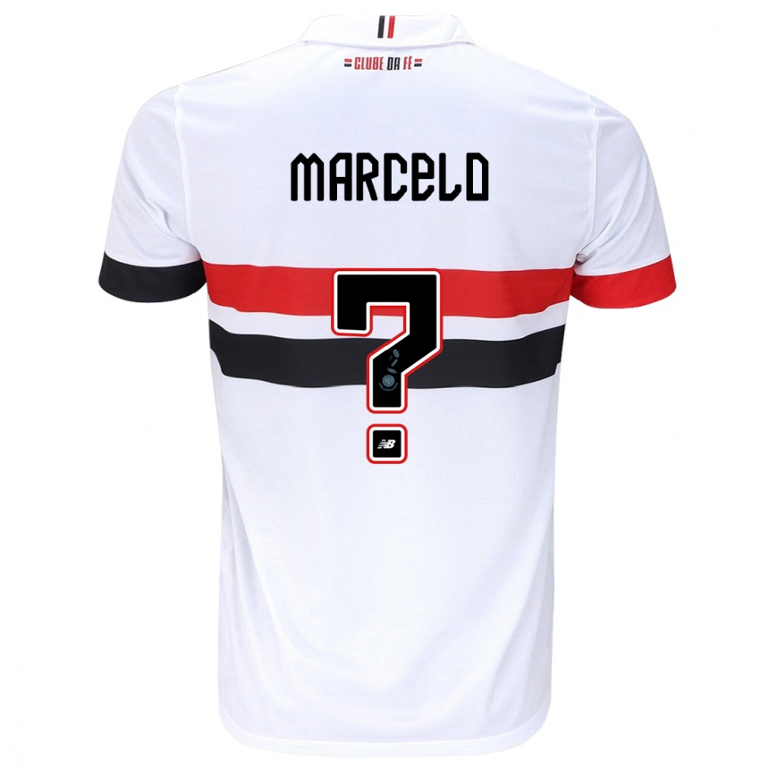 Niño Fútbol Camiseta Marcelo #0 Blanco Rojo Negro 1ª Equipación 2024/25 México