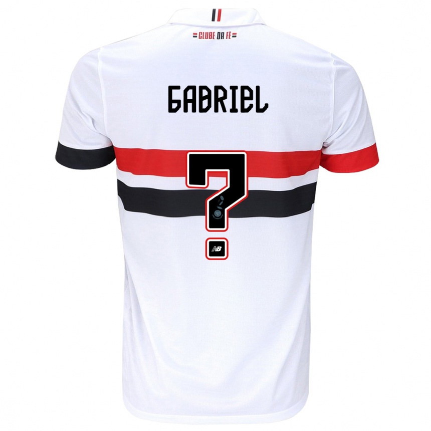 Niño Fútbol Camiseta Gabriel Bruno #0 Blanco Rojo Negro 1ª Equipación 2024/25 México