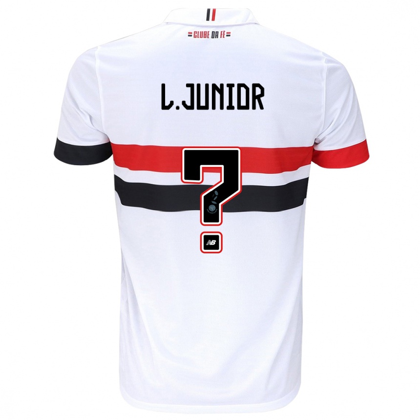 Niño Fútbol Camiseta Luciano Junior #0 Blanco Rojo Negro 1ª Equipación 2024/25 México