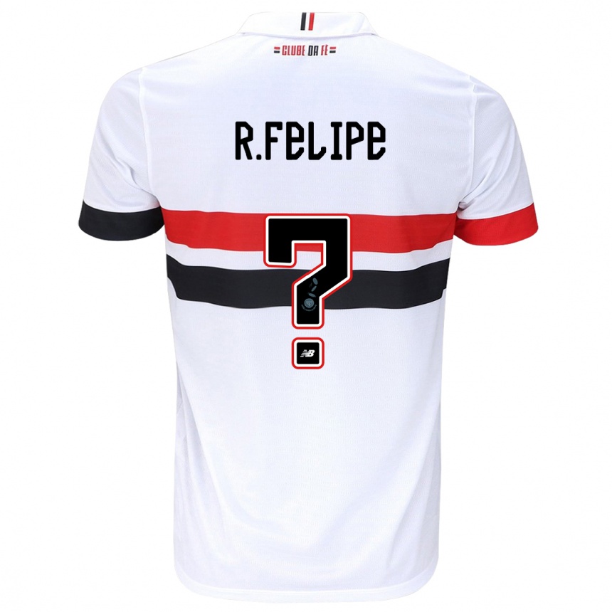 Niño Fútbol Camiseta Ryan Felipe #0 Blanco Rojo Negro 1ª Equipación 2024/25 México