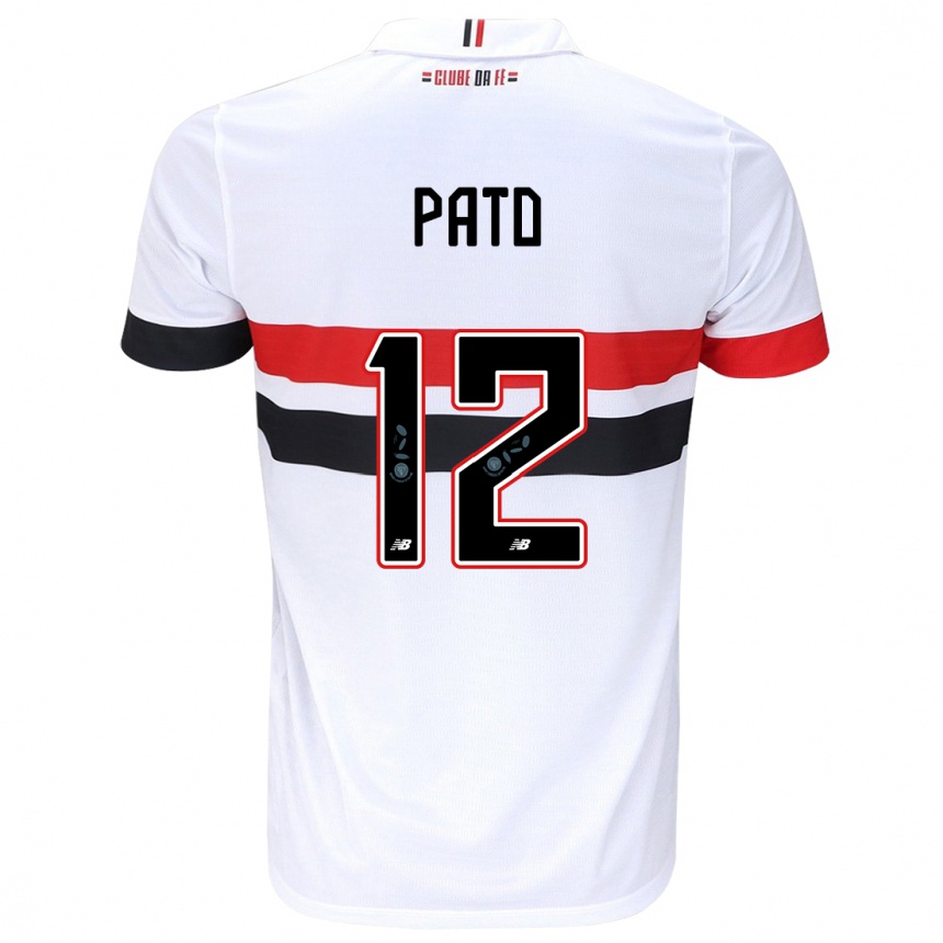 Niño Fútbol Camiseta Alexandre Pato #12 Blanco Rojo Negro 1ª Equipación 2024/25 México