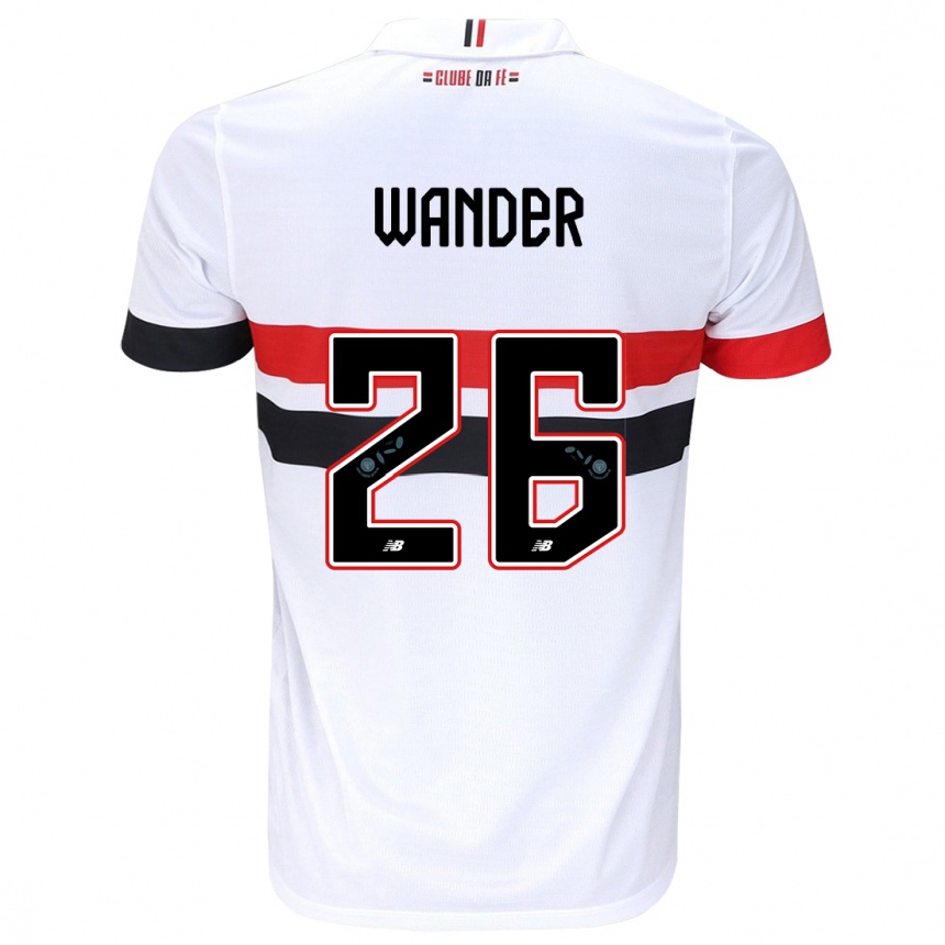 Niño Fútbol Camiseta Talles Wander #26 Blanco Rojo Negro 1ª Equipación 2024/25 México