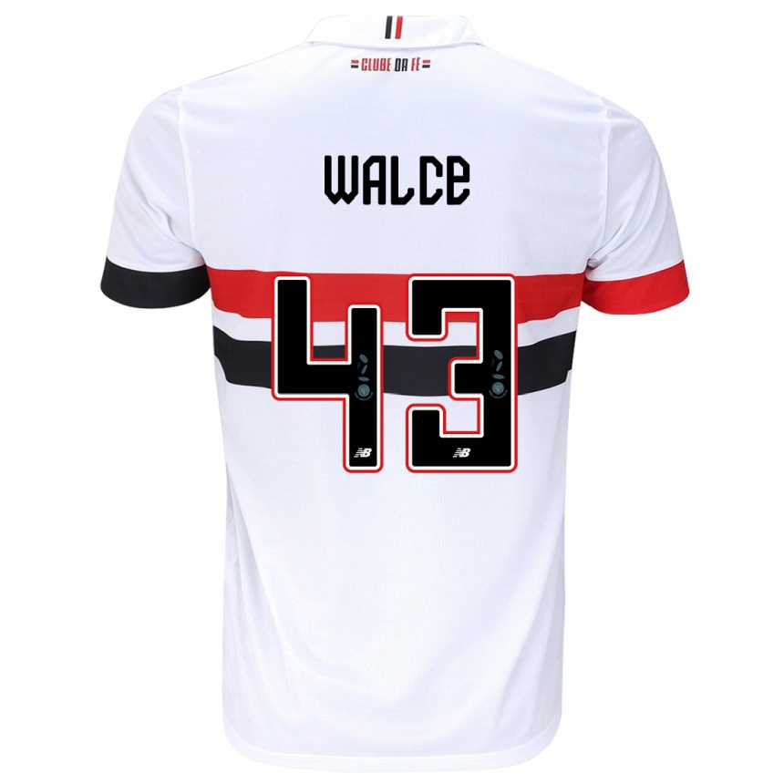 Niño Fútbol Camiseta Walce #43 Blanco Rojo Negro 1ª Equipación 2024/25 México