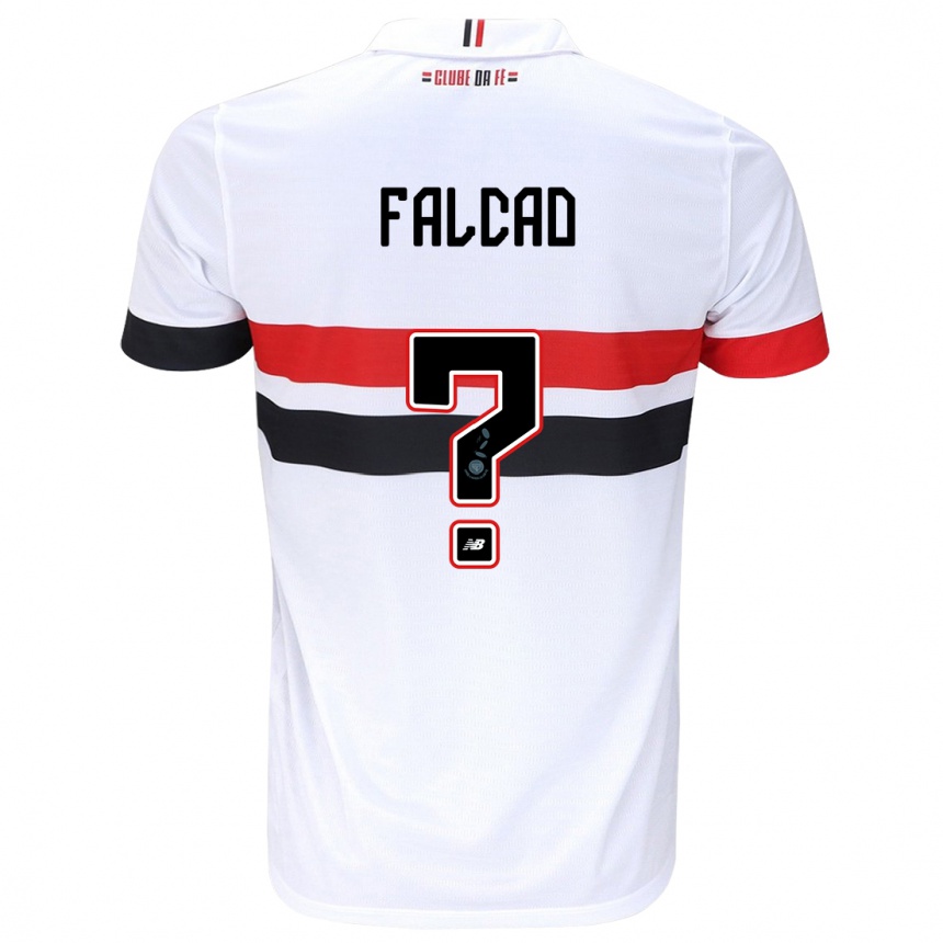 Niño Fútbol Camiseta Gabriel Falcão #0 Blanco Rojo Negro 1ª Equipación 2024/25 México