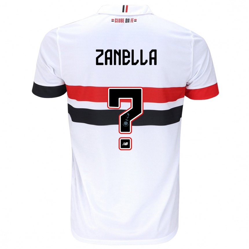 Niño Fútbol Camiseta Matheus Zanella #0 Blanco Rojo Negro 1ª Equipación 2024/25 México