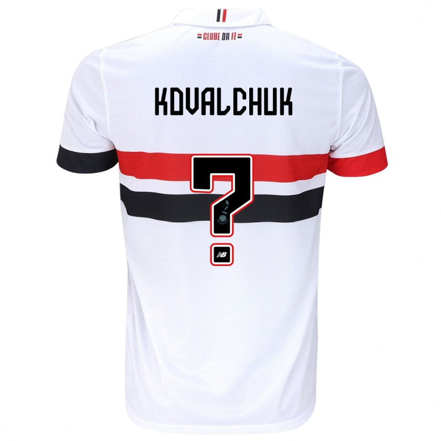 Niño Fútbol Camiseta Filipp Kovalchuk #0 Blanco Rojo Negro 1ª Equipación 2024/25 México