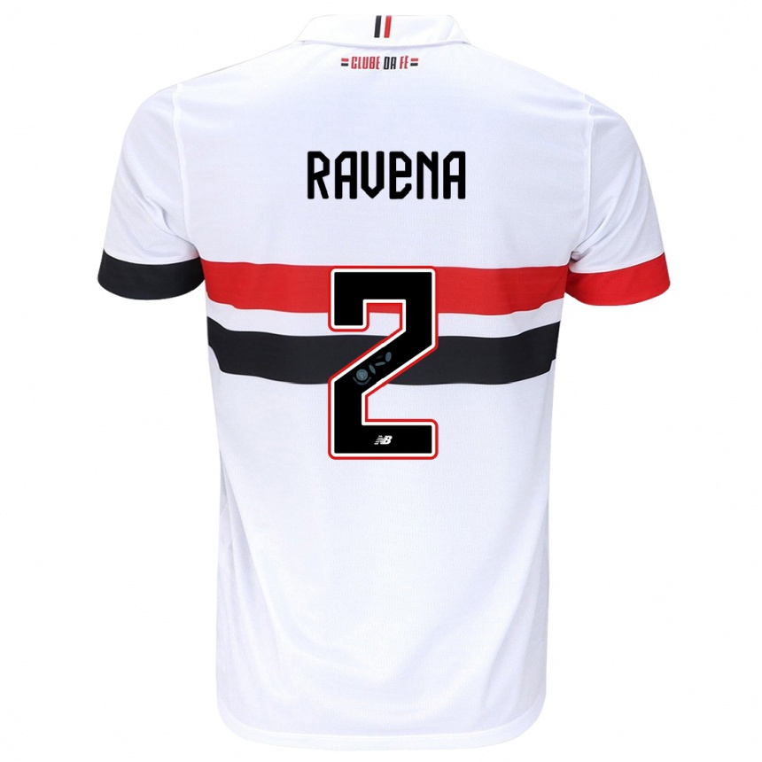 Niño Fútbol Camiseta Ravena #2 Blanco Rojo Negro 1ª Equipación 2024/25 México