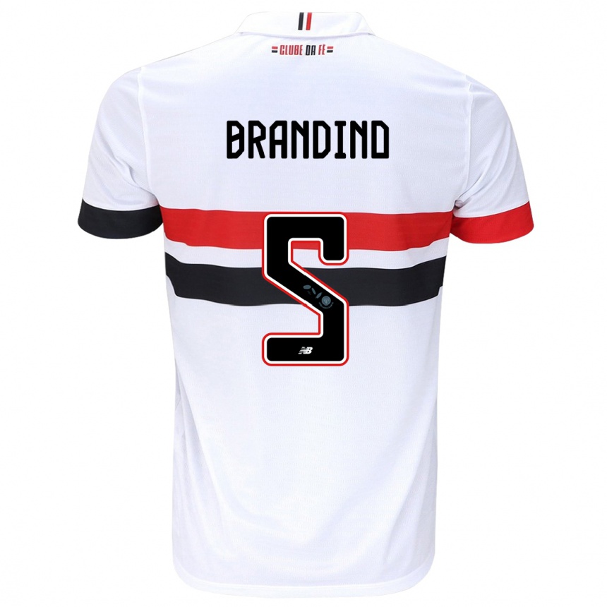 Niño Fútbol Camiseta Kika Brandino #5 Blanco Rojo Negro 1ª Equipación 2024/25 México