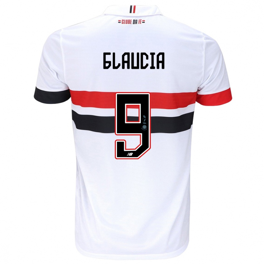 Niño Fútbol Camiseta Glaucia #9 Blanco Rojo Negro 1ª Equipación 2024/25 México