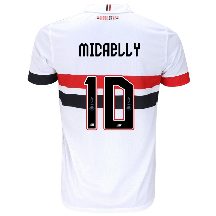 Niño Fútbol Camiseta Micaelly #10 Blanco Rojo Negro 1ª Equipación 2024/25 México