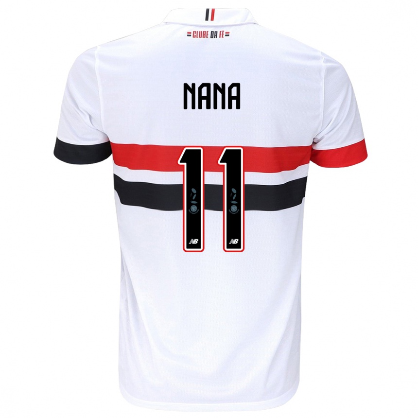 Niño Fútbol Camiseta Naná #11 Blanco Rojo Negro 1ª Equipación 2024/25 México