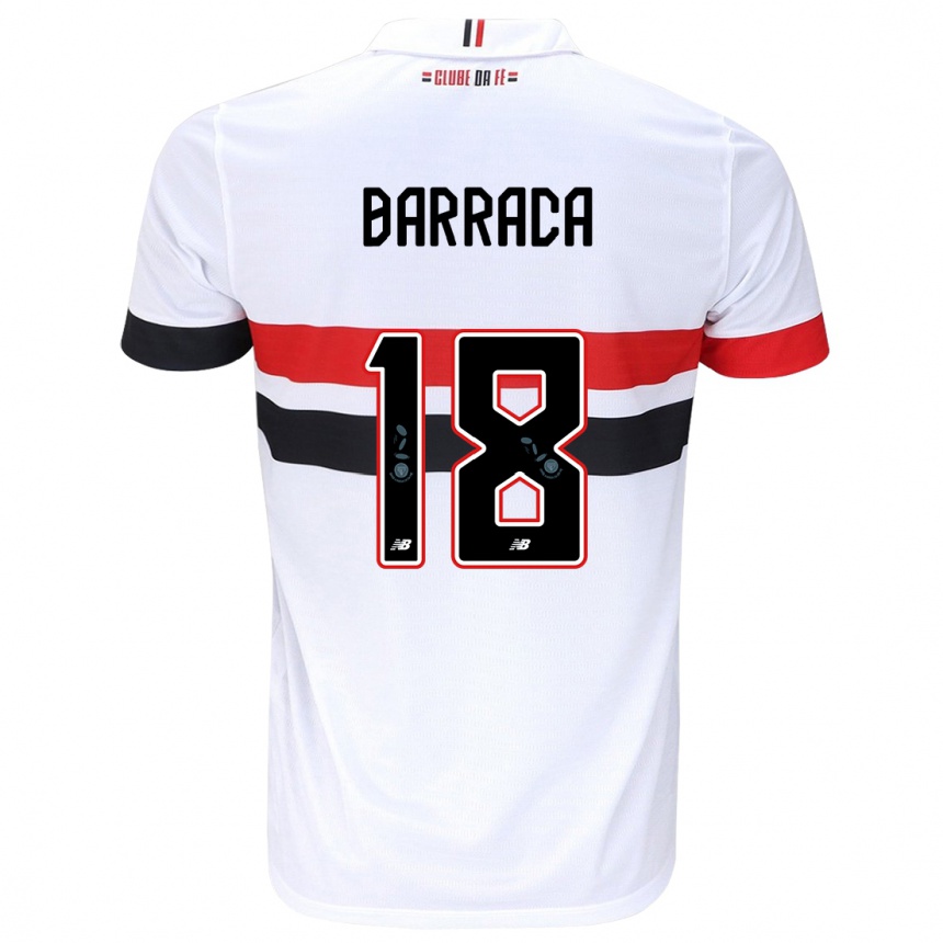 Niño Fútbol Camiseta Barraca #18 Blanco Rojo Negro 1ª Equipación 2024/25 México