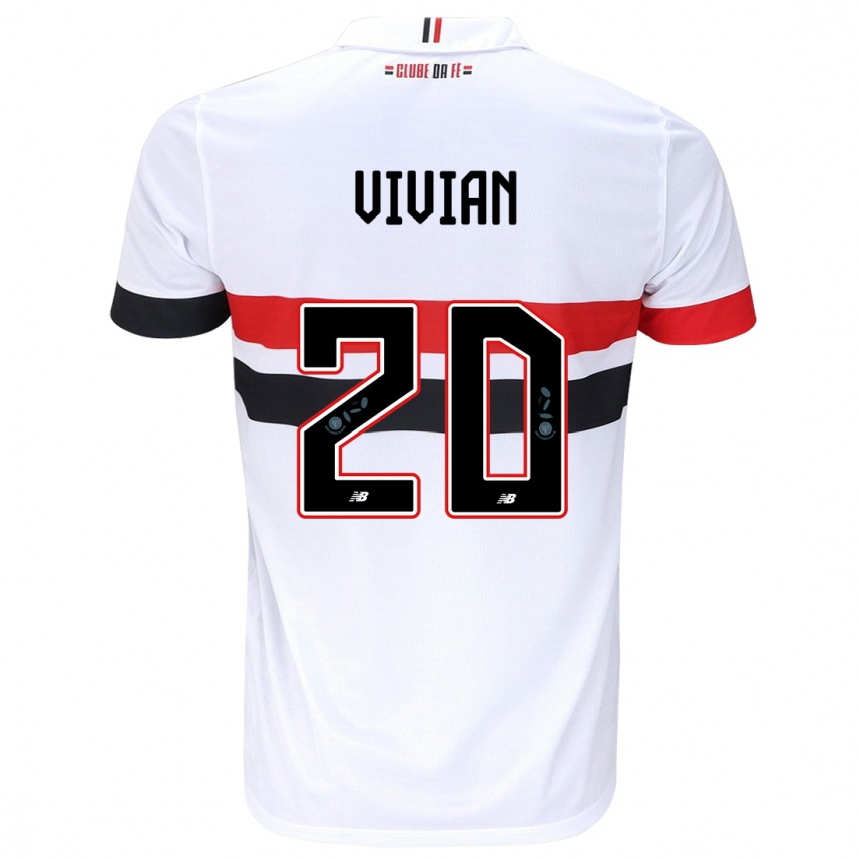 Niño Fútbol Camiseta Vivian #20 Blanco Rojo Negro 1ª Equipación 2024/25 México