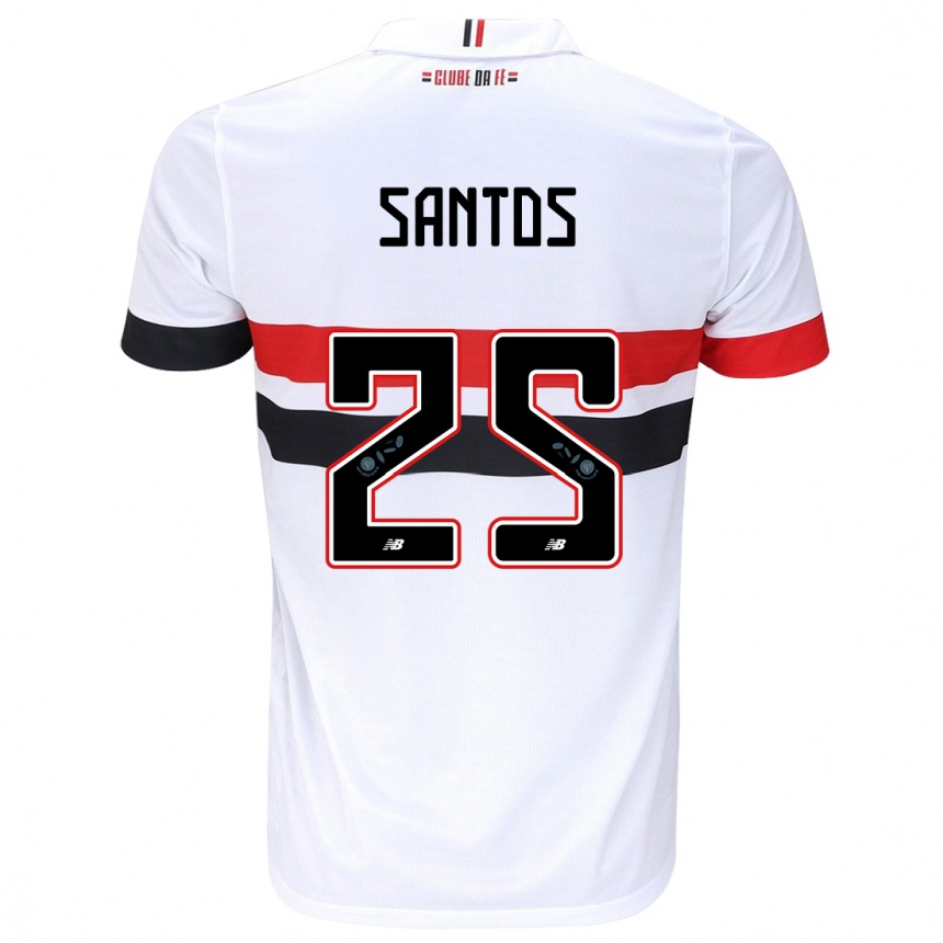 Niño Fútbol Camiseta Mariana Santos #25 Blanco Rojo Negro 1ª Equipación 2024/25 México