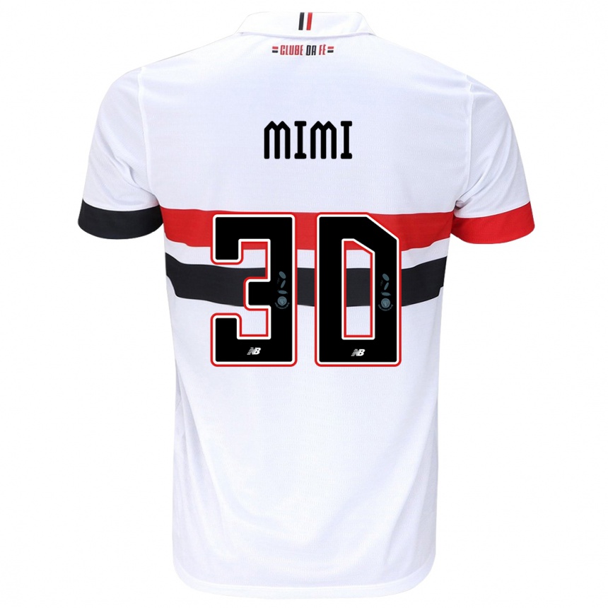 Niño Fútbol Camiseta Mimi #30 Blanco Rojo Negro 1ª Equipación 2024/25 México