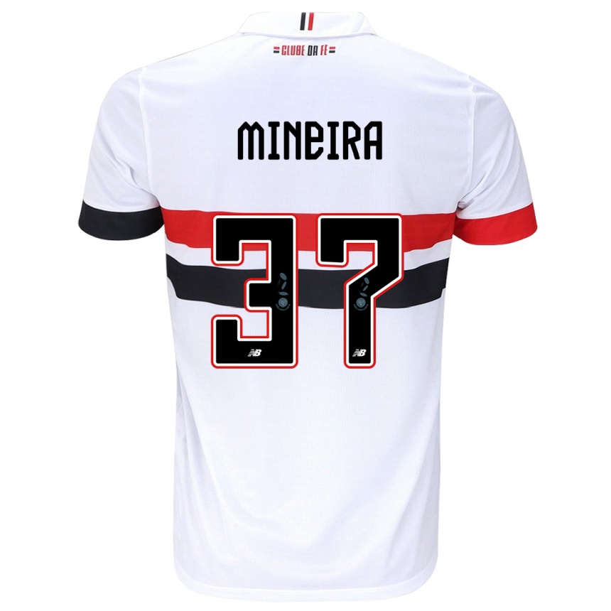 Niño Fútbol Camiseta Rafa Mineira #37 Blanco Rojo Negro 1ª Equipación 2024/25 México