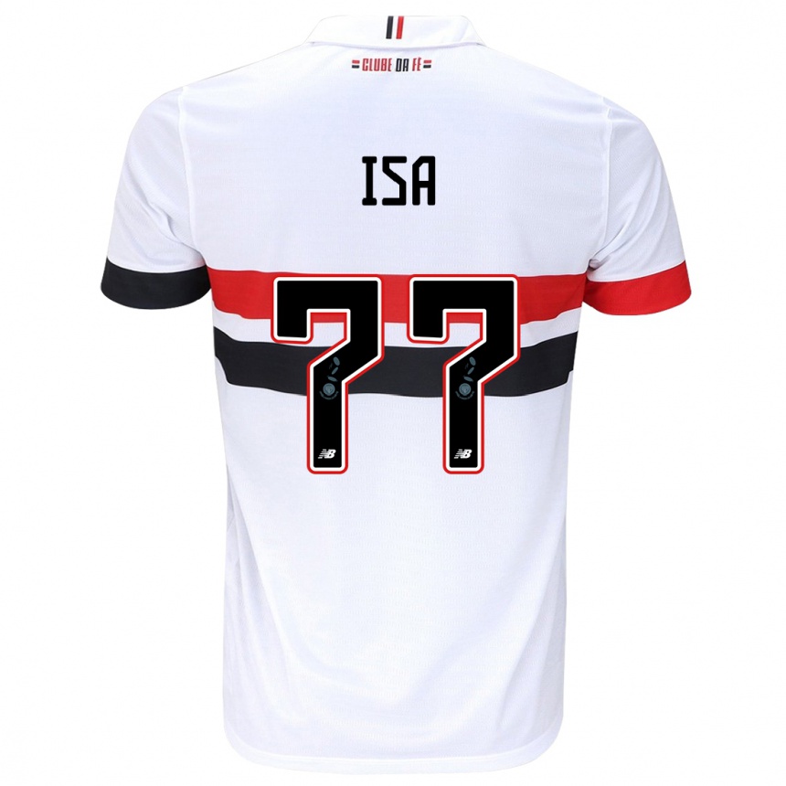 Niño Fútbol Camiseta Isa #77 Blanco Rojo Negro 1ª Equipación 2024/25 México