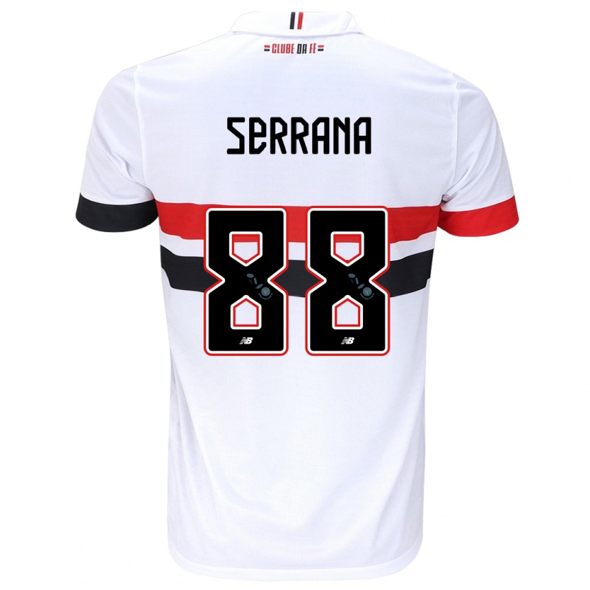 Niño Fútbol Camiseta Serrana #88 Blanco Rojo Negro 1ª Equipación 2024/25 México