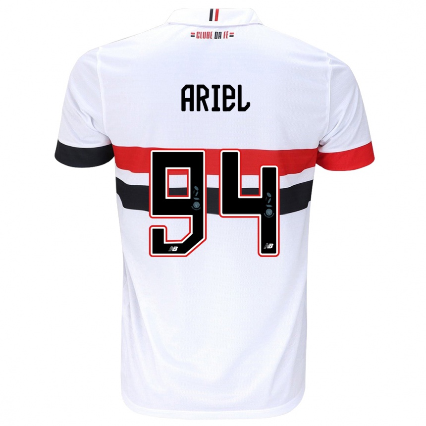 Niño Fútbol Camiseta Ariel #94 Blanco Rojo Negro 1ª Equipación 2024/25 México