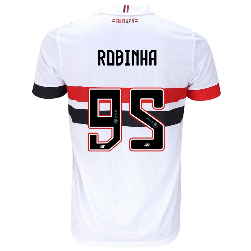 Niño Fútbol Camiseta Robinha #95 Blanco Rojo Negro 1ª Equipación 2024/25 México