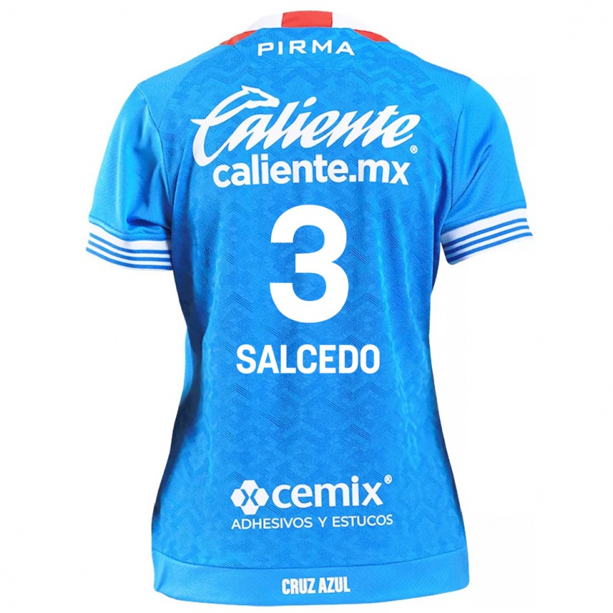 Niño Fútbol Camiseta Carlos Salcedo #3 Cielo Azul 1ª Equipación 2024/25 México