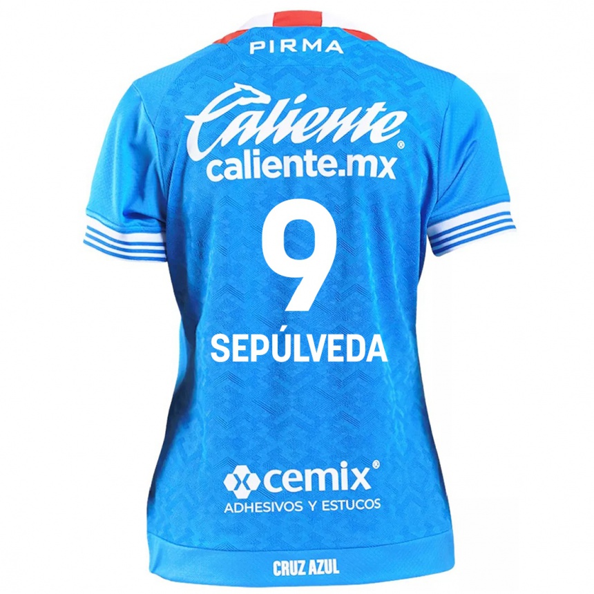 Niño Fútbol Camiseta Ángel Sepúlveda #9 Cielo Azul 1ª Equipación 2024/25 México