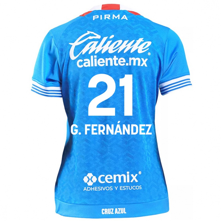 Niño Fútbol Camiseta Gabriel Fernández #21 Cielo Azul 1ª Equipación 2024/25 México