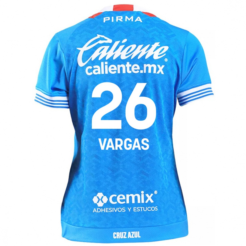 Niño Fútbol Camiseta Carlos Vargas #26 Cielo Azul 1ª Equipación 2024/25 México