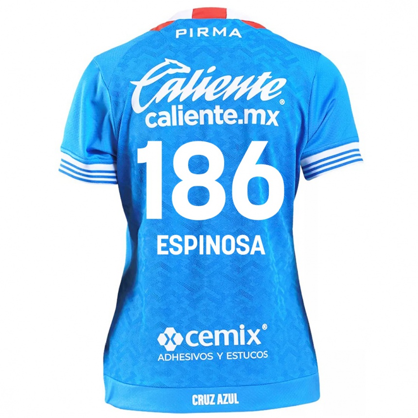 Niño Fútbol Camiseta Brandón Espinosa #186 Cielo Azul 1ª Equipación 2024/25 México