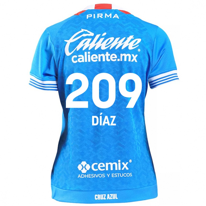 Niño Fútbol Camiseta Josué Díaz #209 Cielo Azul 1ª Equipación 2024/25 México