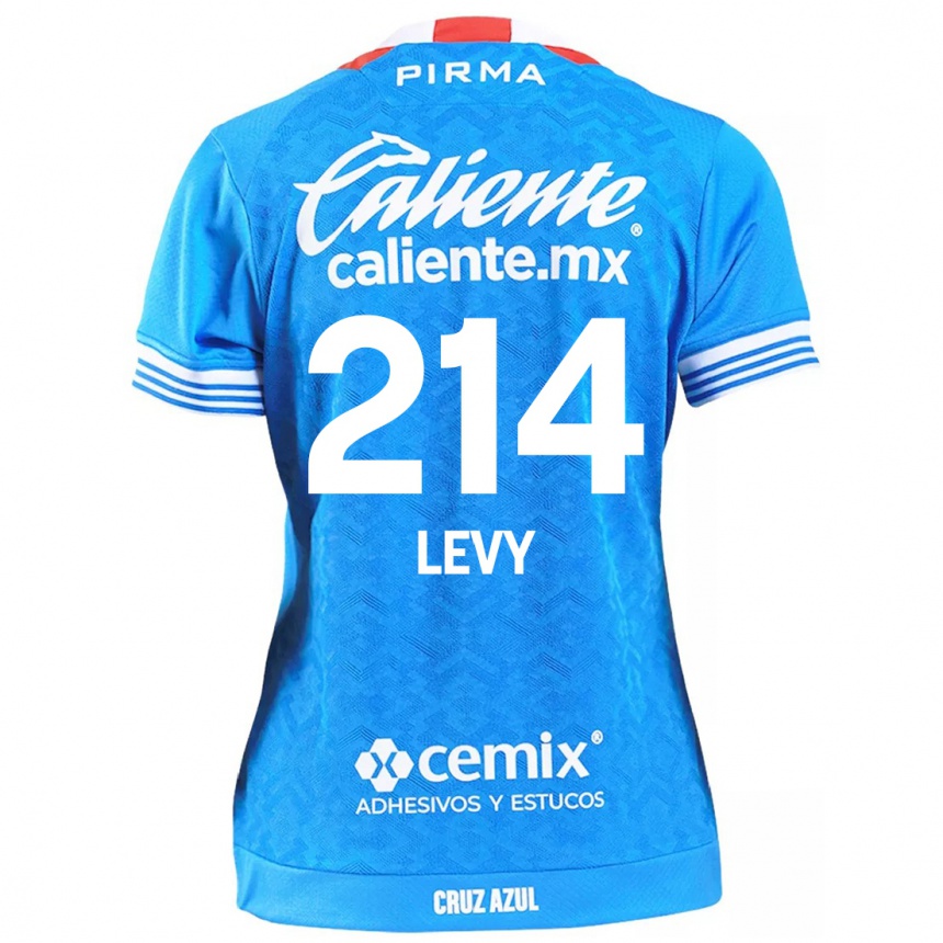 Niño Fútbol Camiseta Mateo Levy #214 Cielo Azul 1ª Equipación 2024/25 México