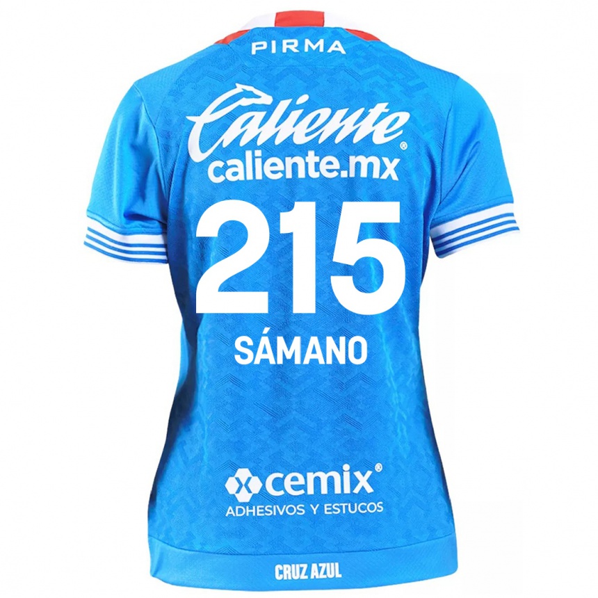 Niño Fútbol Camiseta Fernando Sámano #215 Cielo Azul 1ª Equipación 2024/25 México