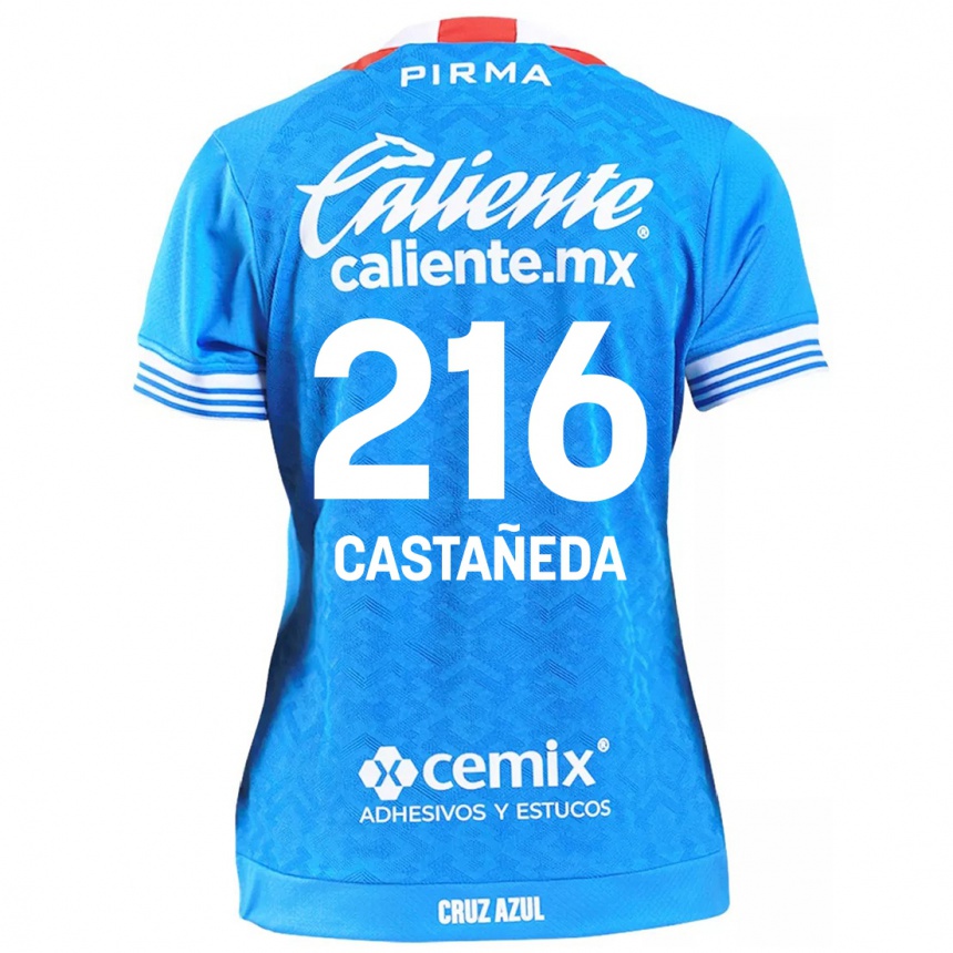 Niño Fútbol Camiseta Ian Castañeda #216 Cielo Azul 1ª Equipación 2024/25 México