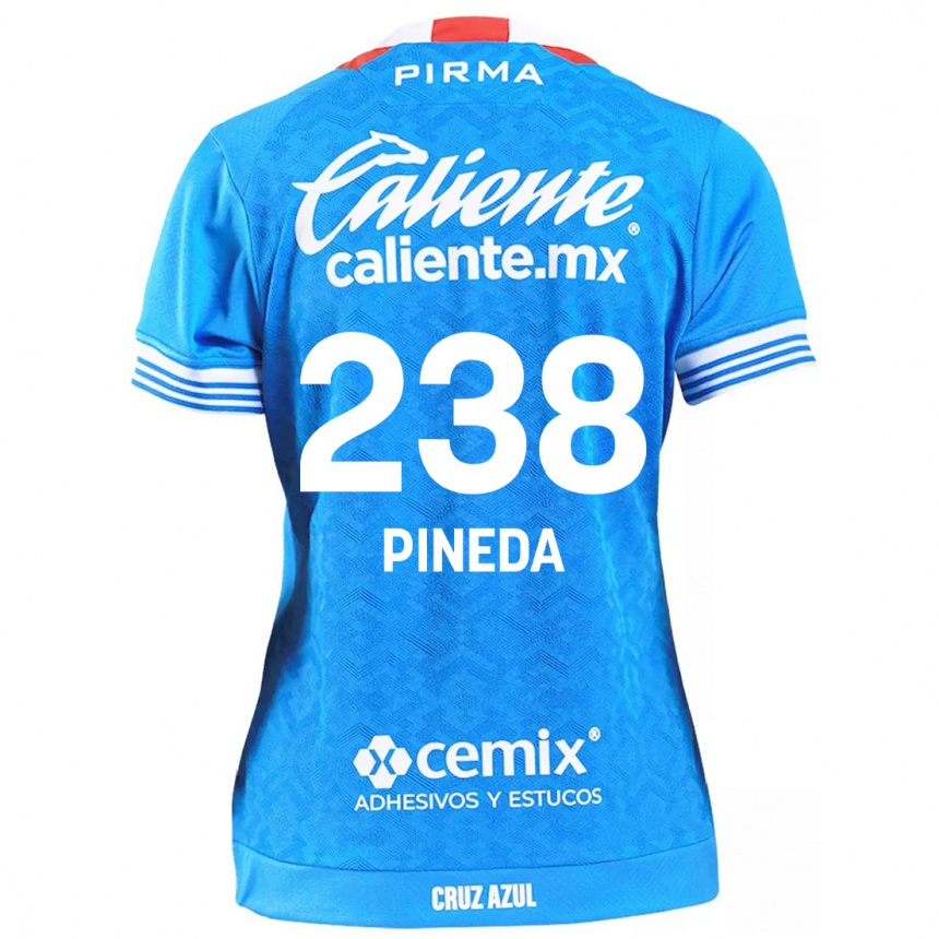 Niño Fútbol Camiseta Zadiel Pineda #238 Cielo Azul 1ª Equipación 2024/25 México