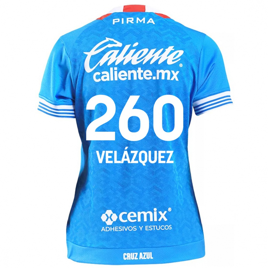 Niño Fútbol Camiseta Víctor Velázquez #260 Cielo Azul 1ª Equipación 2024/25 México