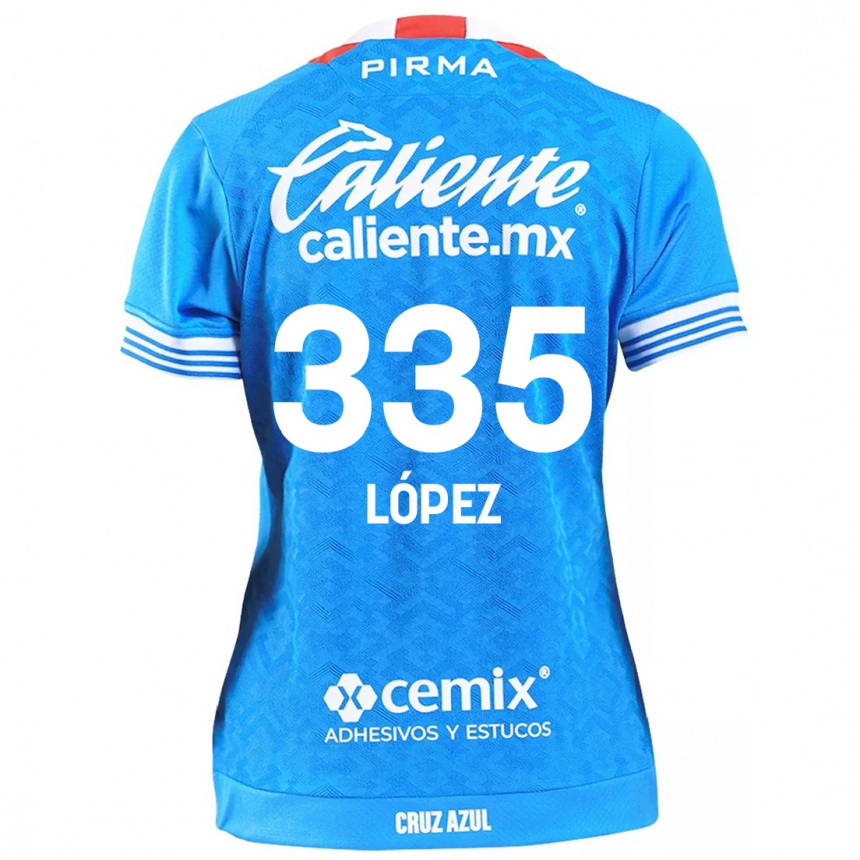 Niño Fútbol Camiseta Alfredo López #335 Cielo Azul 1ª Equipación 2024/25 México