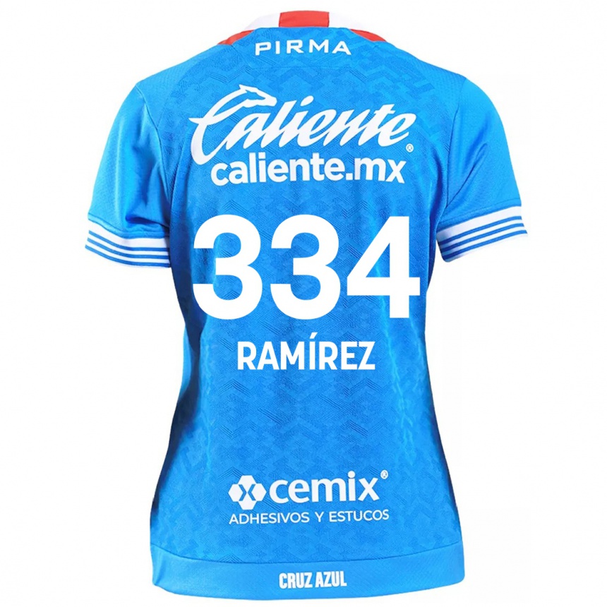 Niño Fútbol Camiseta Mauricio Ramírez #334 Cielo Azul 1ª Equipación 2024/25 México