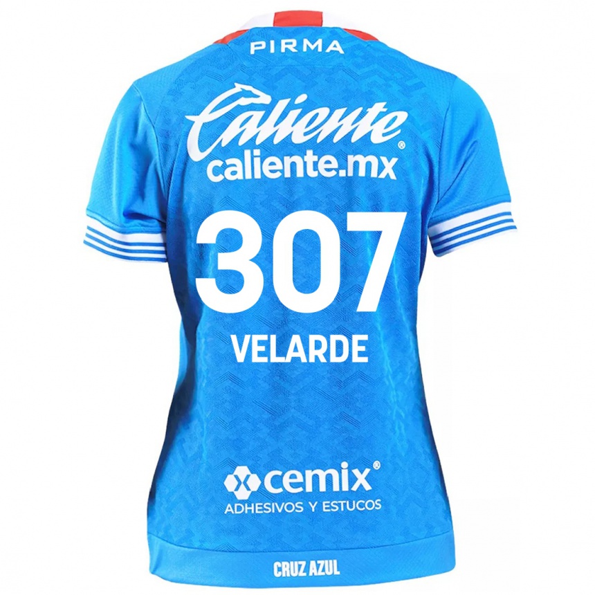 Niño Fútbol Camiseta Juan Velarde #307 Cielo Azul 1ª Equipación 2024/25 México