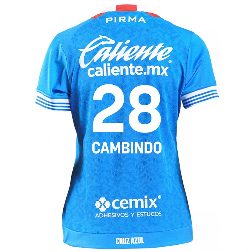 Niño Fútbol Camiseta Diber Cambindo #28 Cielo Azul 1ª Equipación 2024/25 México