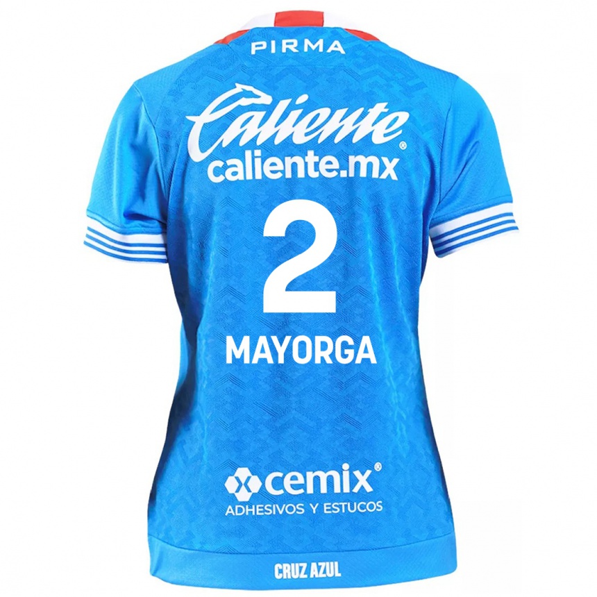 Niño Fútbol Camiseta Alejandro Mayorga #2 Cielo Azul 1ª Equipación 2024/25 México