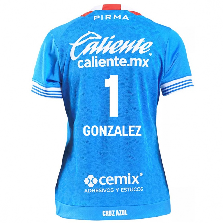 Niño Fútbol Camiseta Itzayana Gonzalez #1 Cielo Azul 1ª Equipación 2024/25 México