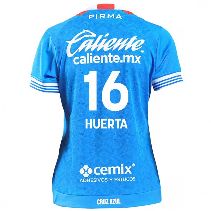 Niño Fútbol Camiseta Ana Gabriela Huerta #16 Cielo Azul 1ª Equipación 2024/25 México