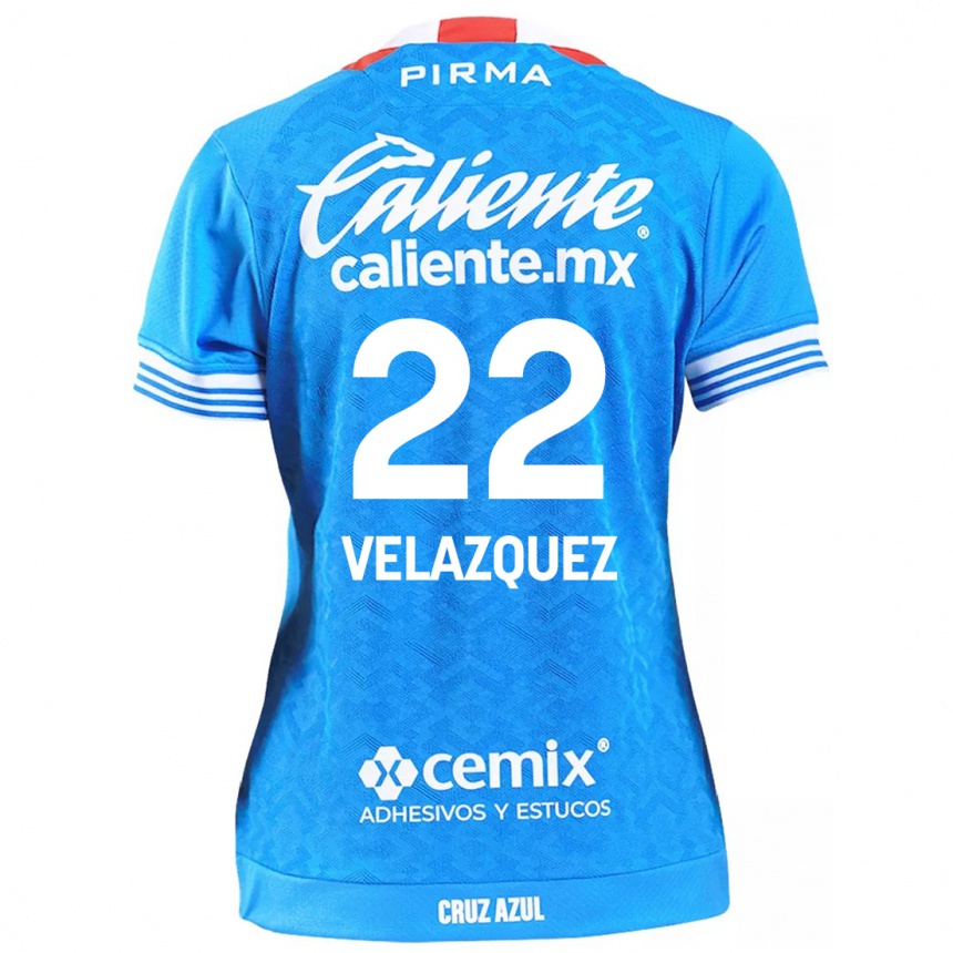 Niño Fútbol Camiseta Hireri Velazquez #22 Cielo Azul 1ª Equipación 2024/25 México