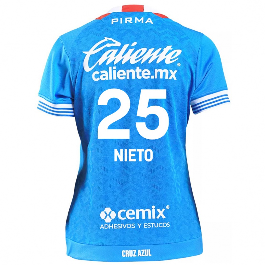 Niño Fútbol Camiseta Natsidieli Nieto #25 Cielo Azul 1ª Equipación 2024/25 México