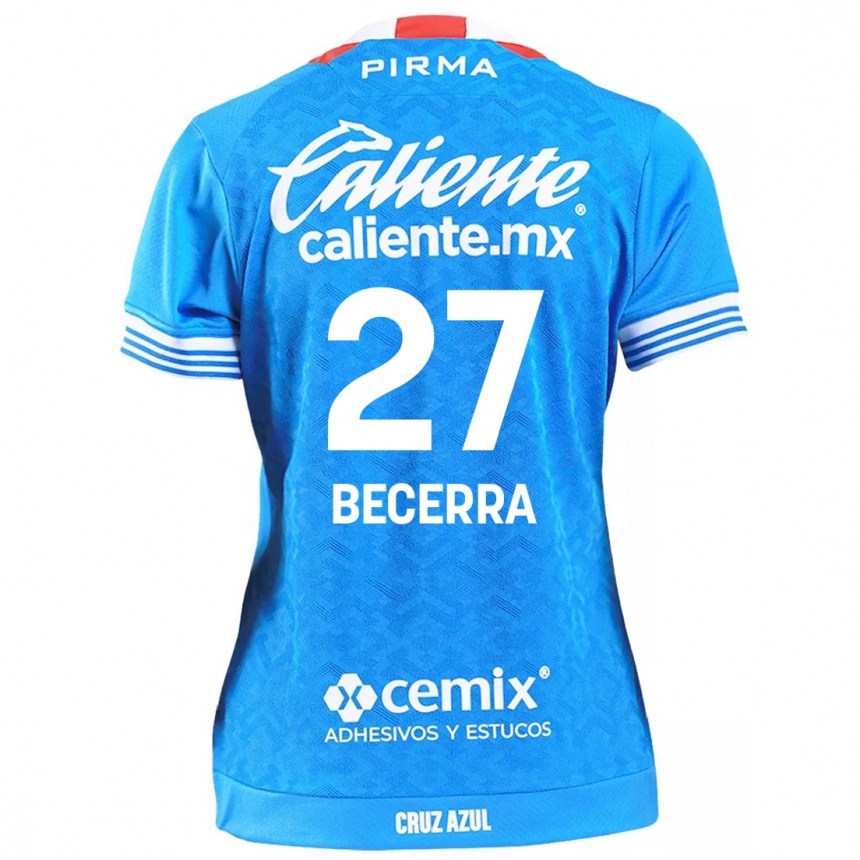 Niño Fútbol Camiseta Ana Becerra #27 Cielo Azul 1ª Equipación 2024/25 México