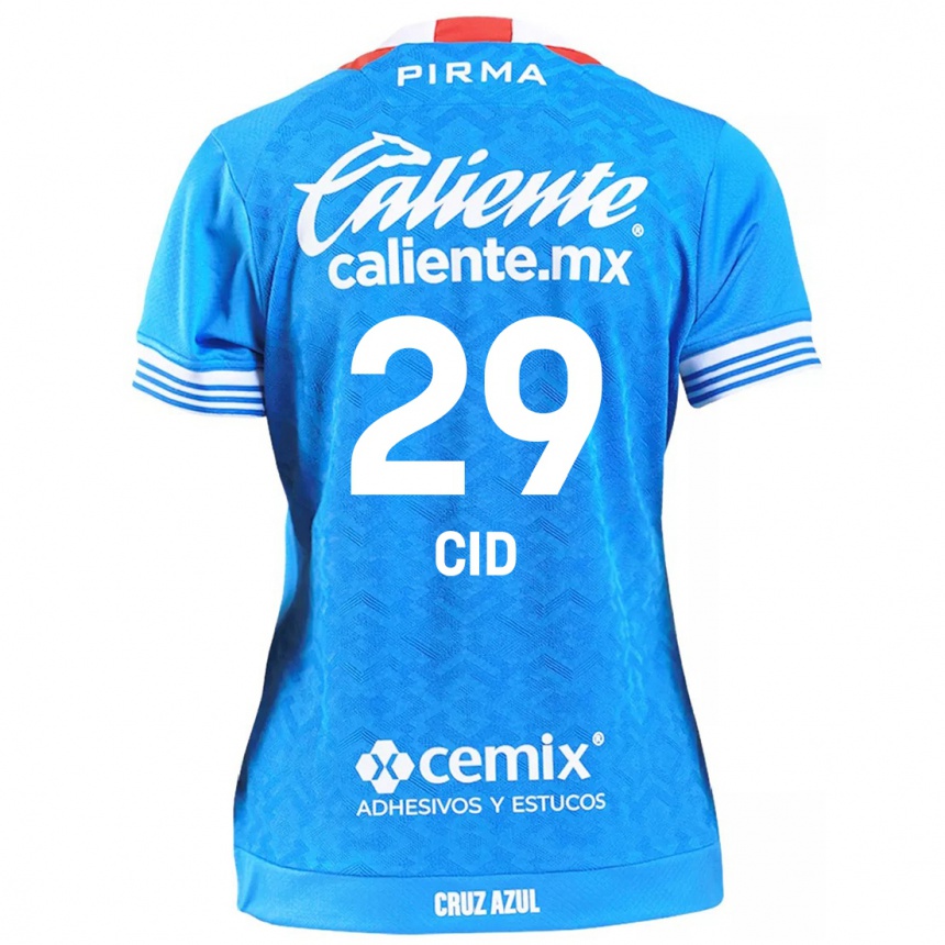 Niño Fútbol Camiseta Claudia Cid #29 Cielo Azul 1ª Equipación 2024/25 México