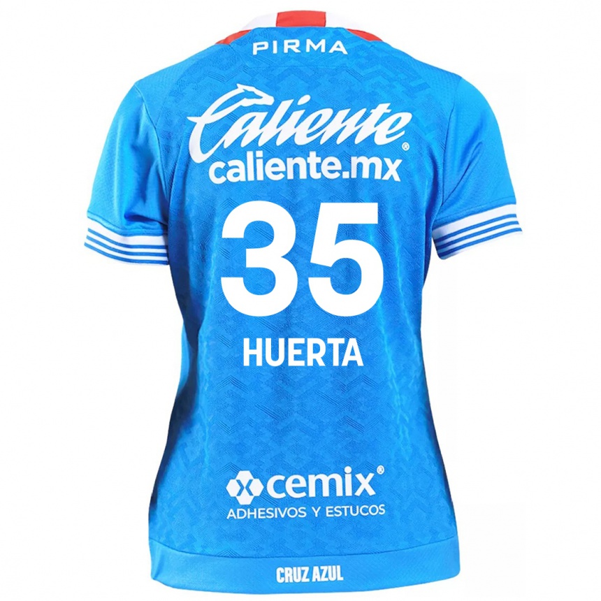 Niño Fútbol Camiseta Renata Huerta #35 Cielo Azul 1ª Equipación 2024/25 México