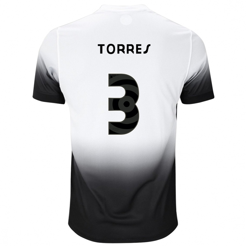 Niño Fútbol Camiseta Félix Torres #3 Blanco Negro 1ª Equipación 2024/25 México