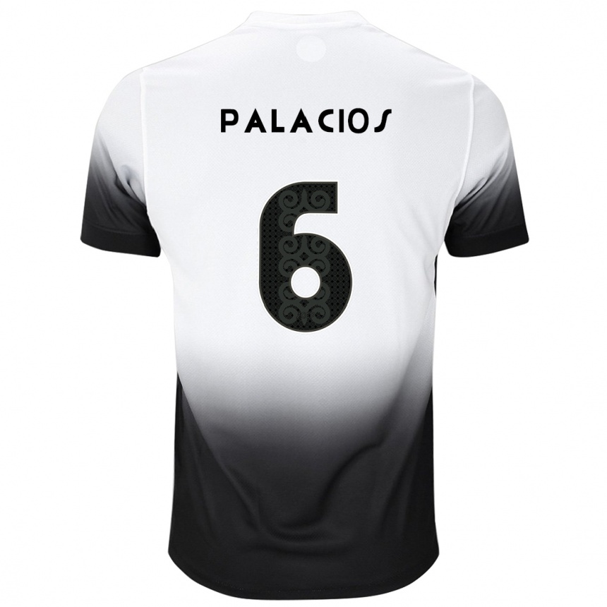 Niño Fútbol Camiseta Diego Palacios #6 Blanco Negro 1ª Equipación 2024/25 México